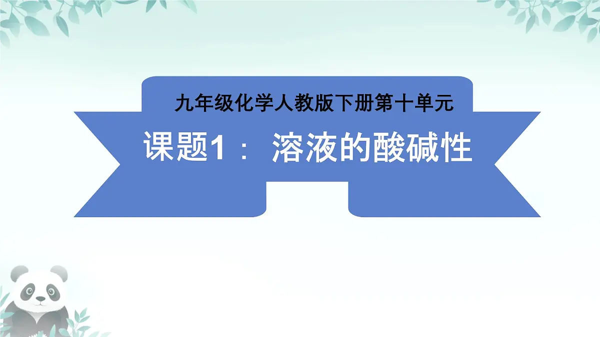 10.1 溶液的酸碱性 课件 2024-2025学年九年级化学人教版下册第1页