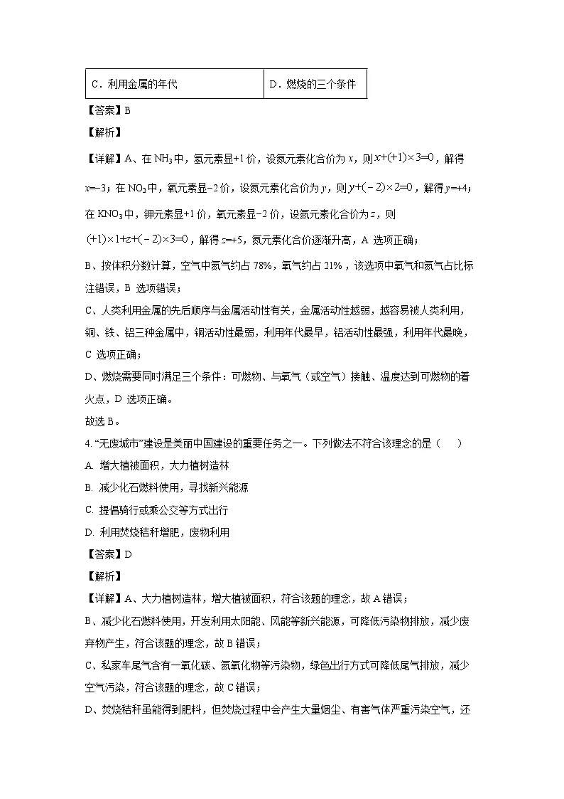 安徽省芜湖市无为市部分校2025年中考一模化学试卷（解析版）第3页