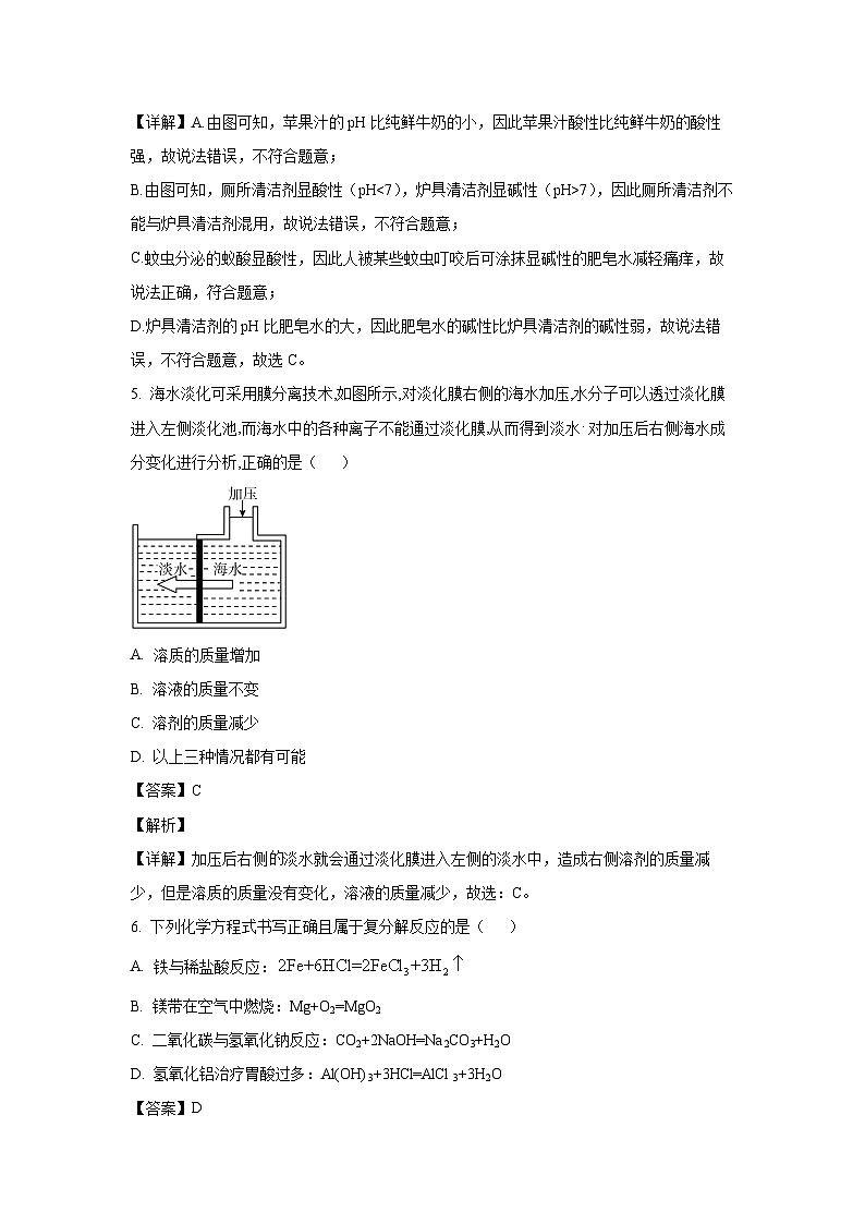 江苏省宿迁市宿豫区2025年中考一模化学试卷（解析版）第3页