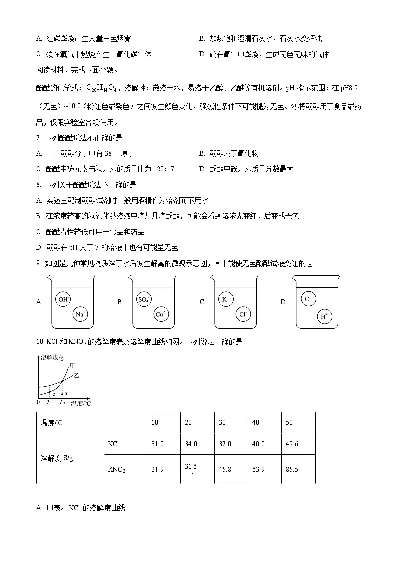 2025年江苏省盐城市大丰区中考一模化学试题（原卷版+解析版）第2页