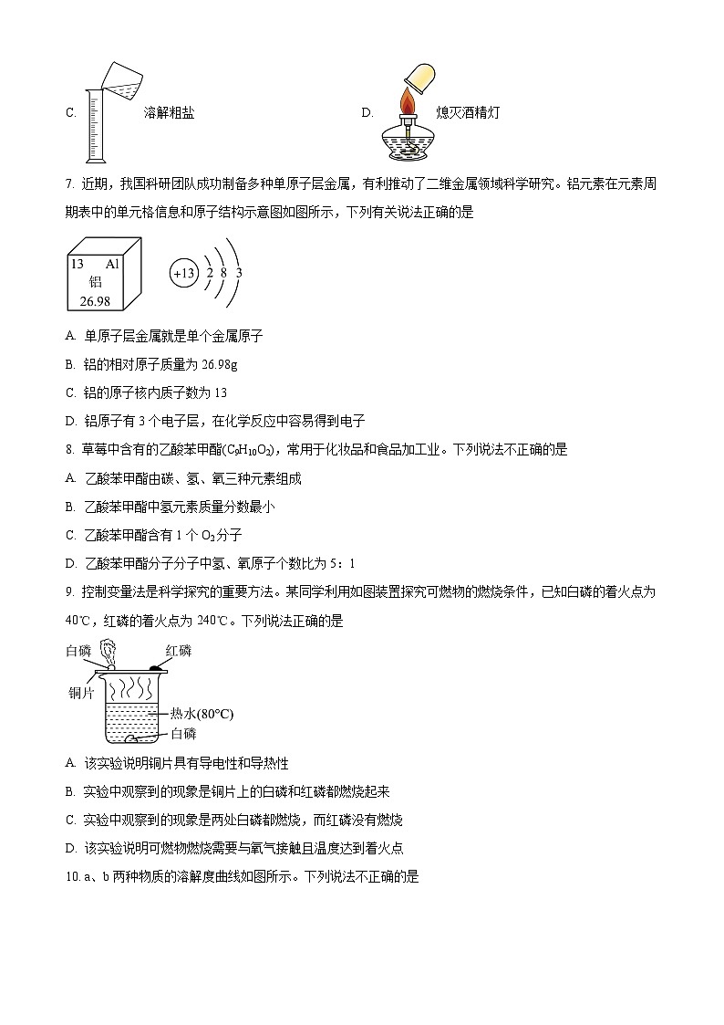 2025年辽宁省大连市高新园区中考一模化学试题（原卷版+解析版）第2页