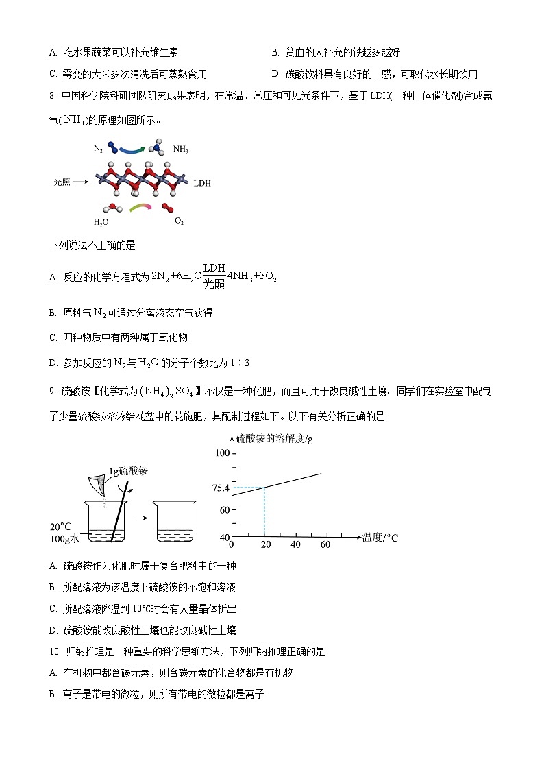 2025年辽宁省铁岭市中考一模化学试题（原卷版+解析版）第2页