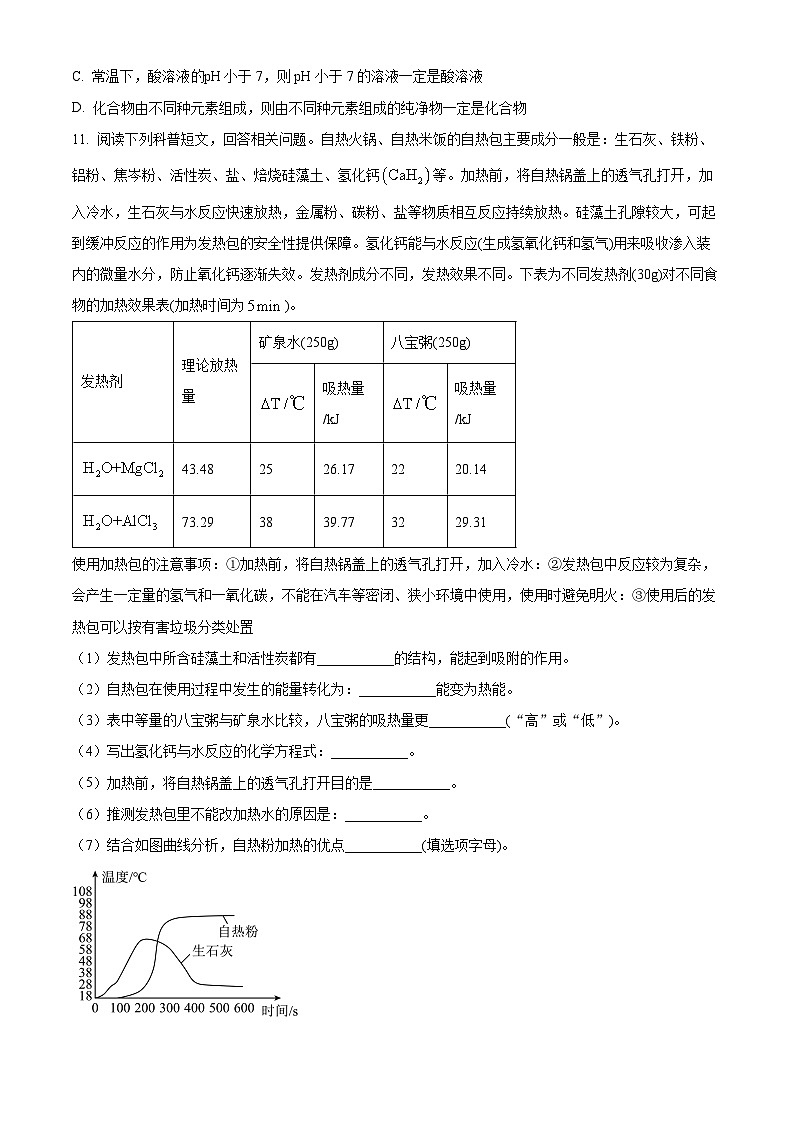 2025年辽宁省铁岭市中考一模化学试题（原卷版+解析版）第3页