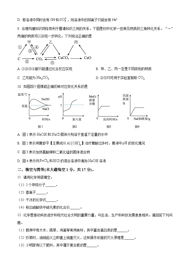 2025年山东省济宁市高新技术产业开发区中考一模化学试题（原卷版+解析版）第3页