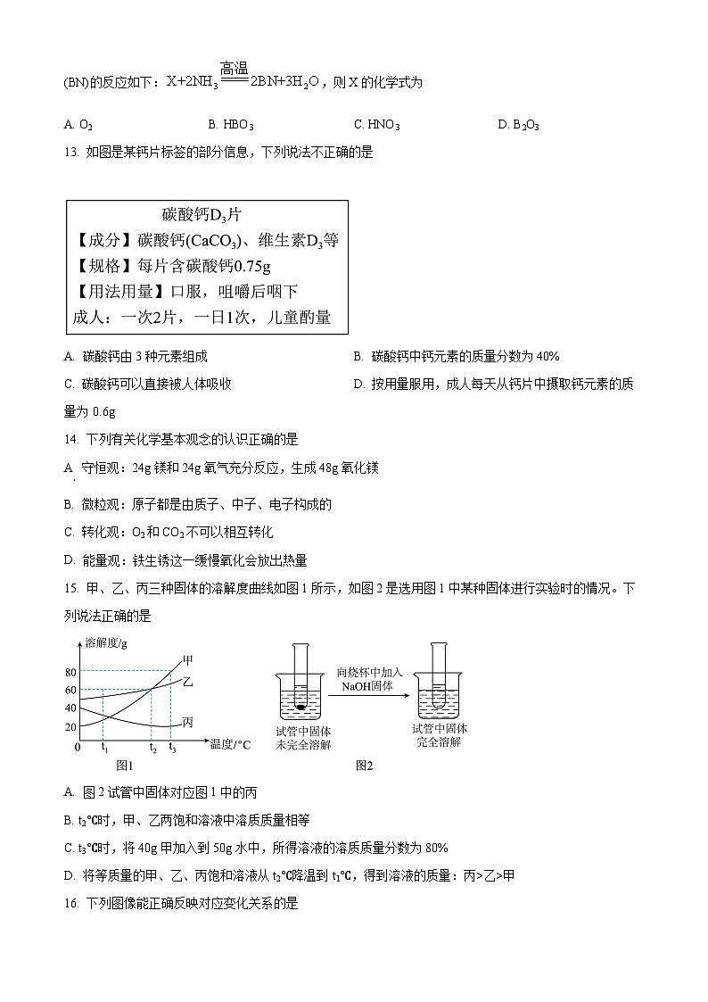 2025年山东省青岛市市北区中考一模化学试题（原卷版+解析版）第3页