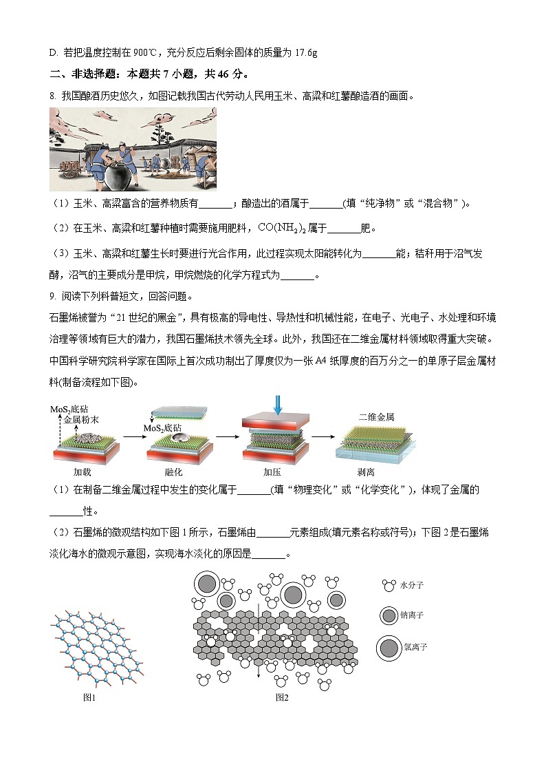 2025年贵州省铜仁市中考适应性考试化学试题（原卷版+解析版）第3页