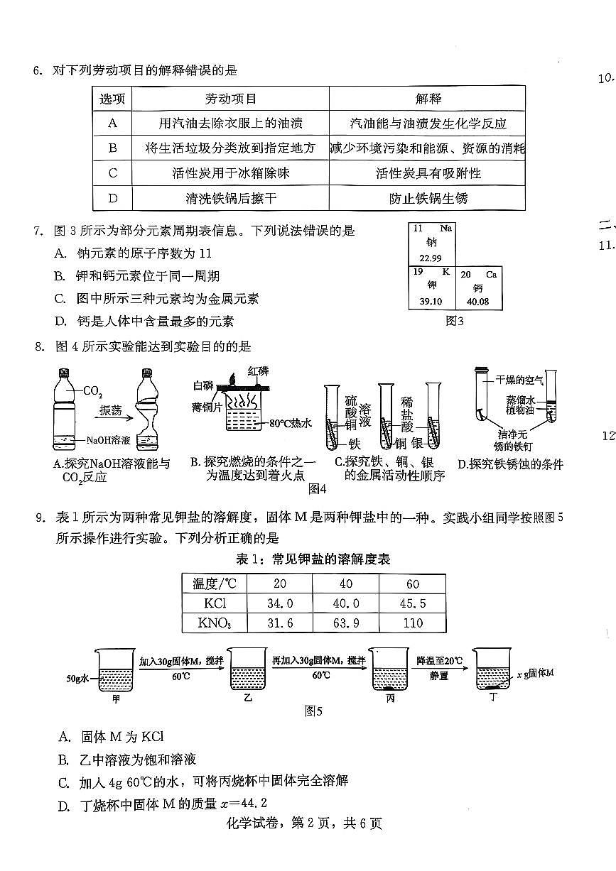 2025年河北省石家庄市十八县联考试卷中考一模化学试卷含答案第2页