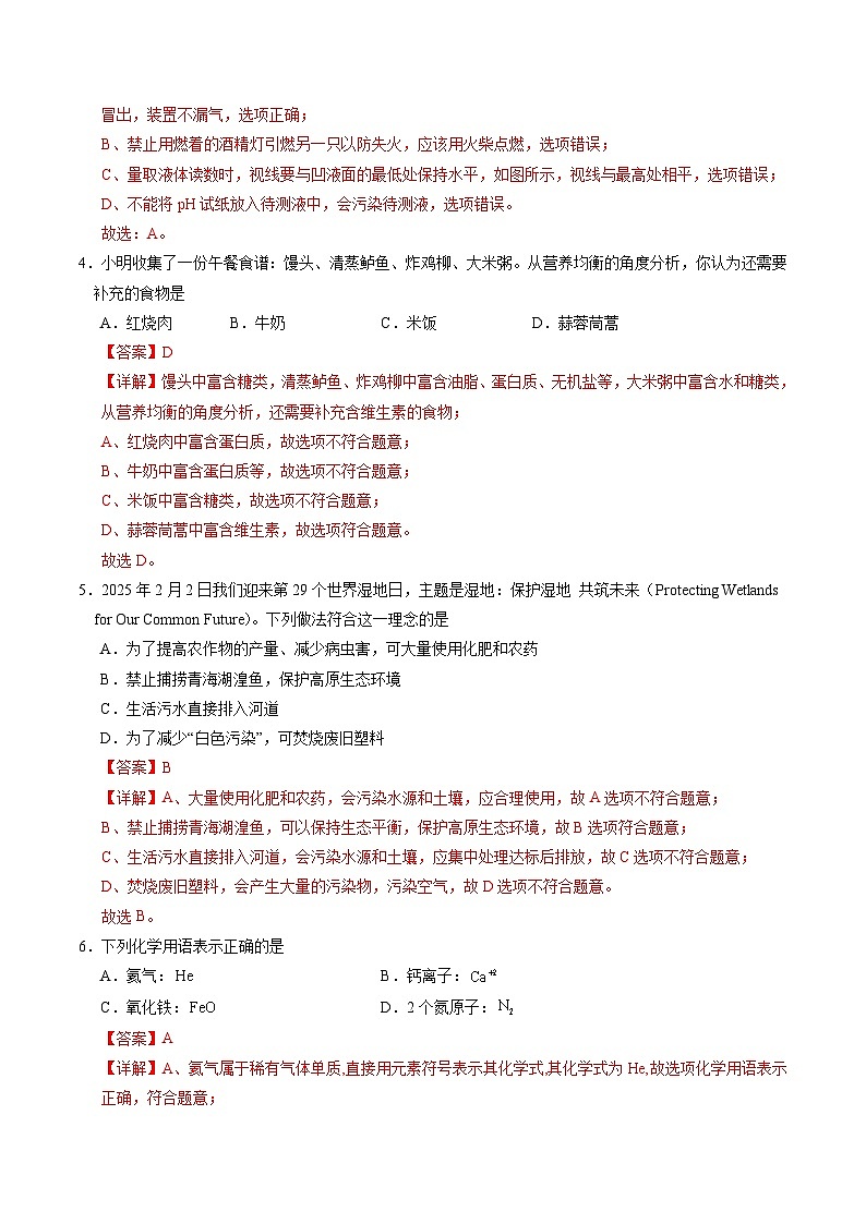 2025年中考第二次模拟考试卷：化学（海南卷）（解析版）第2页