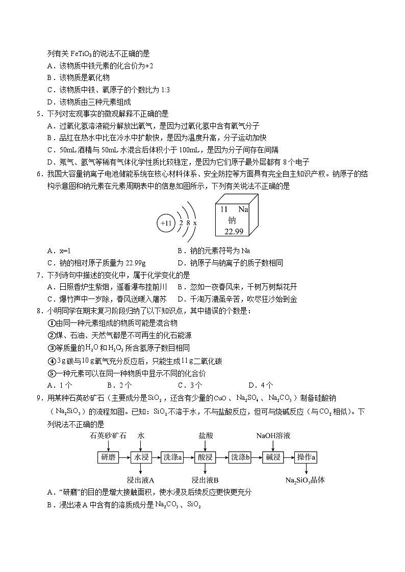 2025年中考第二次模拟考试卷：化学（广西卷）（考试版）第2页