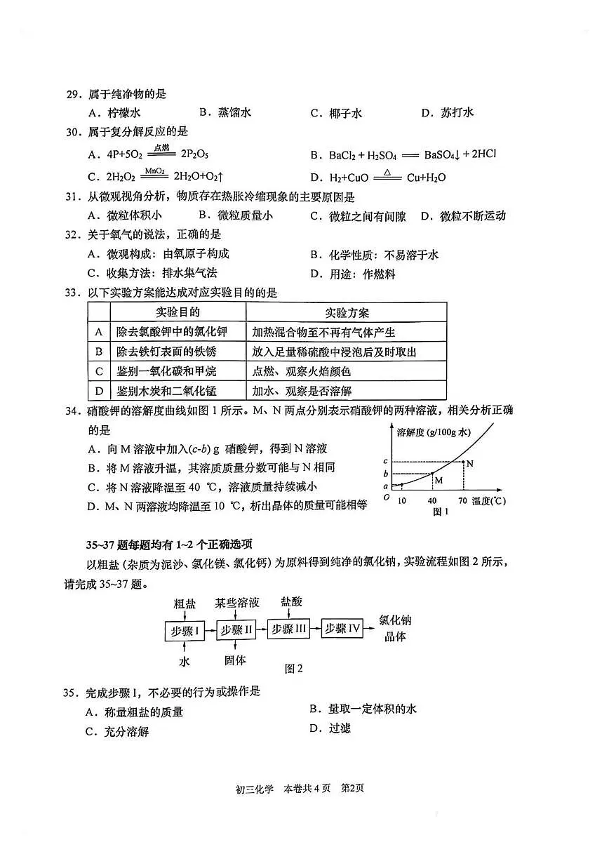 2025虹口二模化学试卷第2页