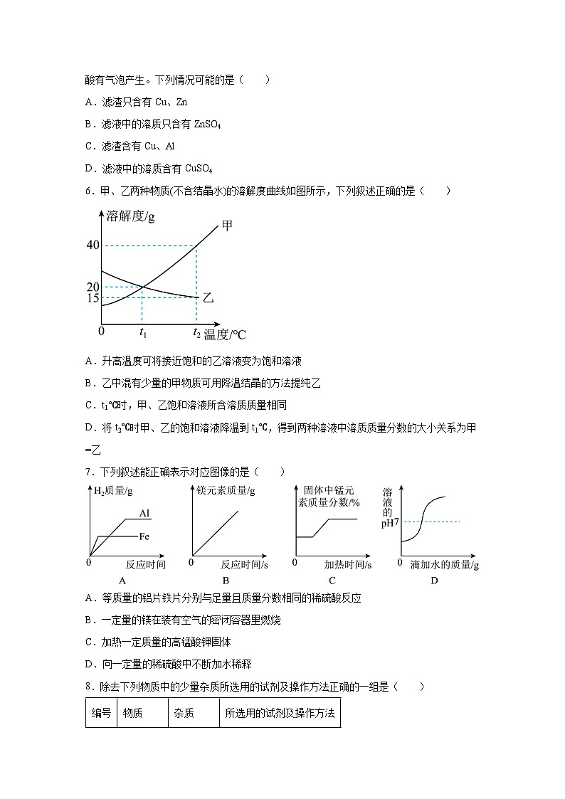 湖南省怀化市鹤城区2025年中考模拟卷（五）化学试卷（解析版）第2页