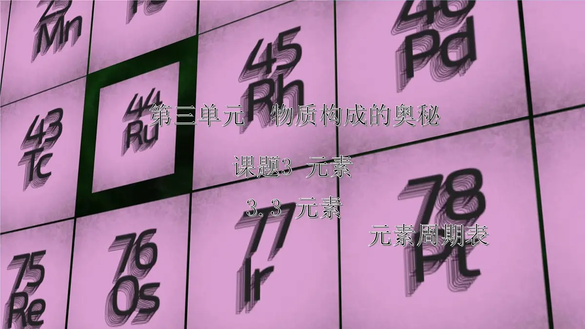 3.3元素---2024-2025学年九年级化学人教版(2024)上册 课件第1页
