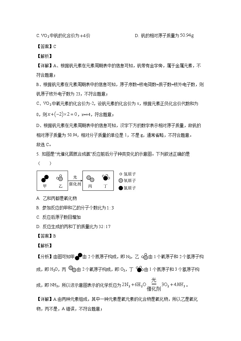 河北省沧州市献县2023-2024学年九年级下学期4月期中化学试卷（解析版）第3页