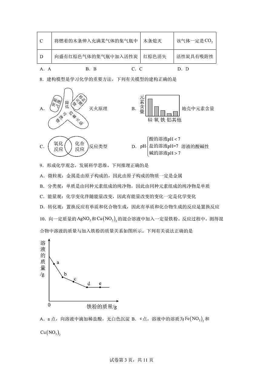 2025届山东省济南市市中区中考（一模）化学检测试题（含解析）第3页