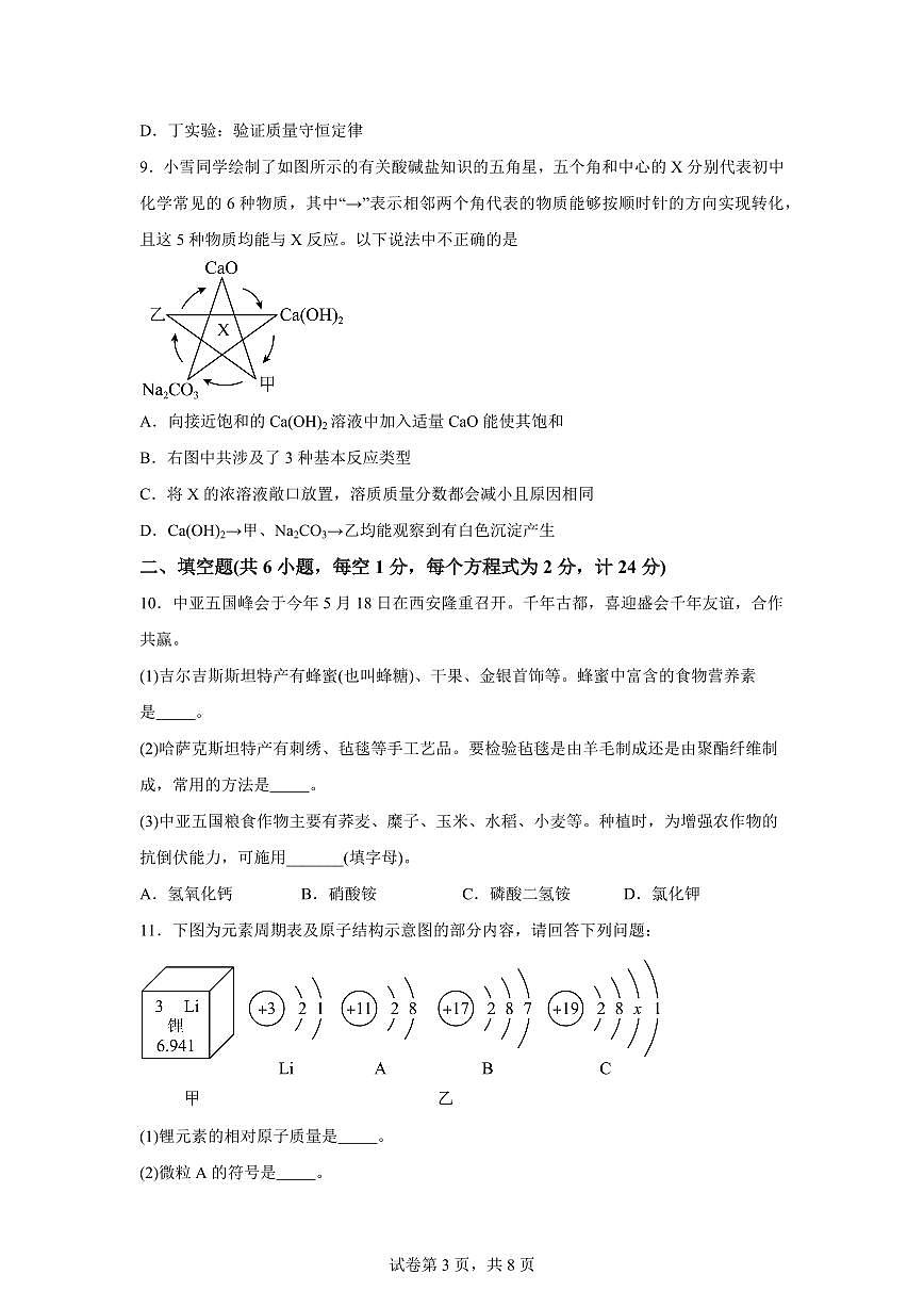 2025届陕西省西安市中考第五次适应性训练化学检测试题（含解析）第3页