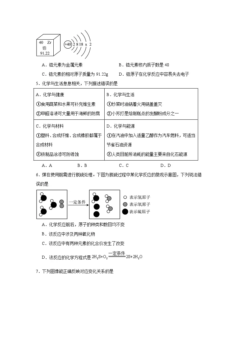 2025年四川省达州市初中学业水平考试化学试题（附答案解析）第2页