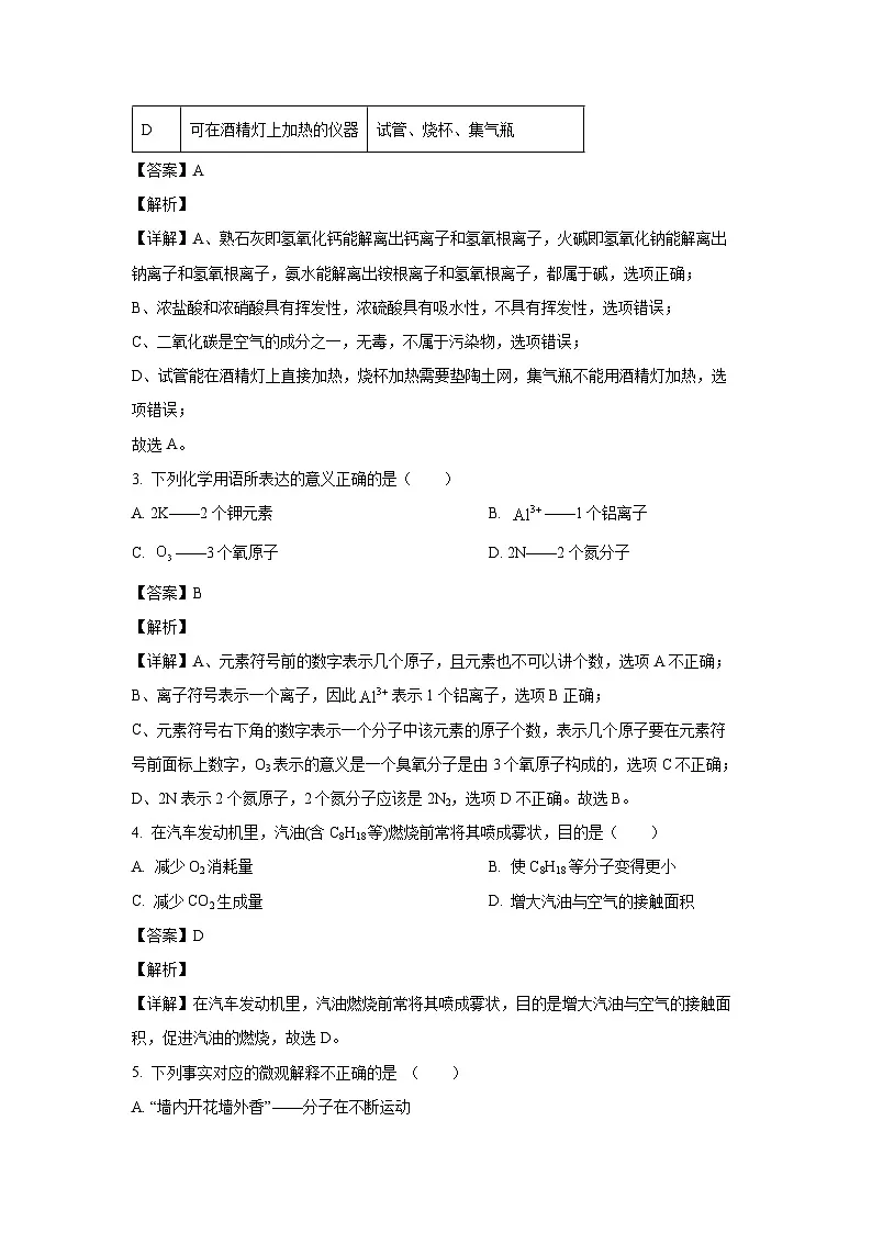 山东省淄博市张店区2025年中考年级第一次模拟考试化学试题（解析版）第2页