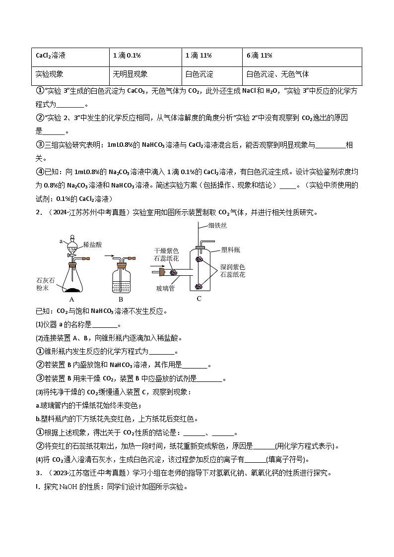 备战2025年中考化学真题分类汇编（江苏专用）专题17科学探究题（学生版）第2页