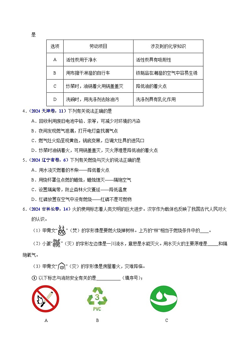 2025年中考化学真题分类汇编（广东专用）专题10化学与能源（第01期）（学生版）第2页