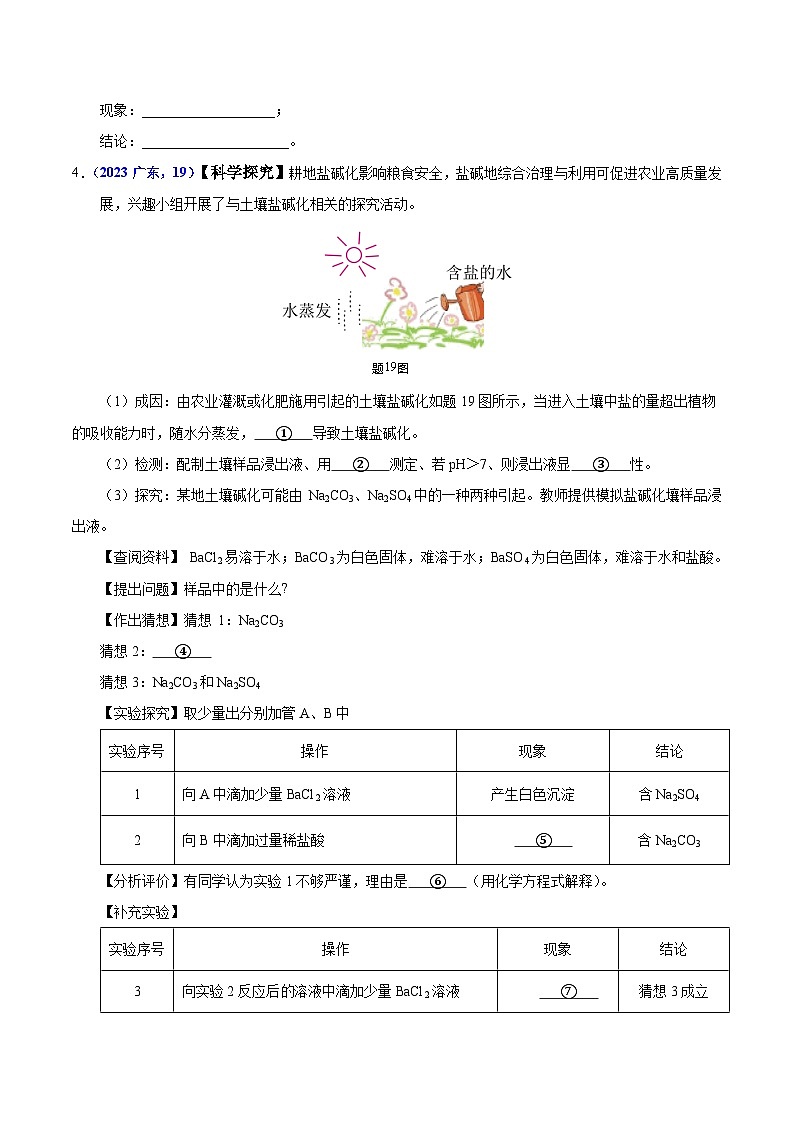 2025年中考化学真题分类汇编（广东专用）专题15物质的鉴别、分离、除杂、提纯与共存问题（第01期）（学生版）第3页