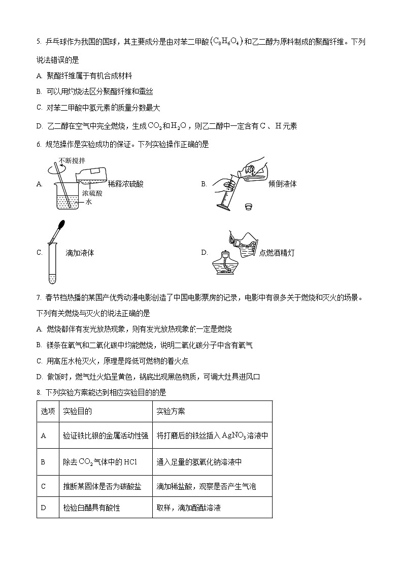 2025年安徽省阜阳市太和县中考二模化学试题（中考模拟）第2页