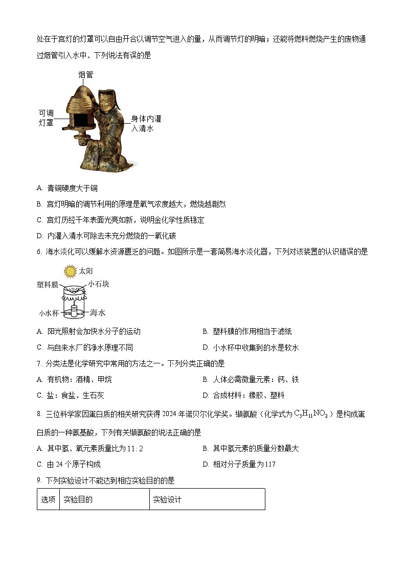 2025年河北省邯郸市邯山区七校联考中考一模化学试题（原卷版+解析版）（中考模拟）第2页