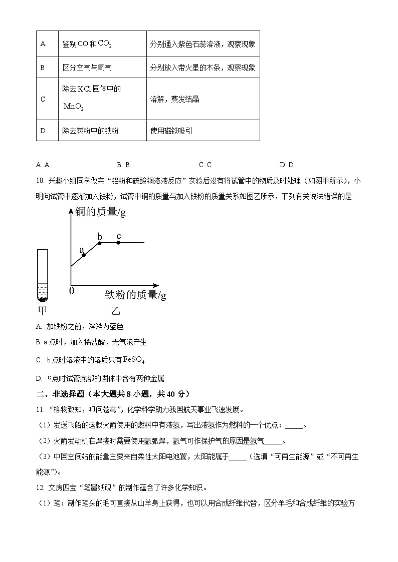 2025年河北省邯郸市邯山区七校联考中考一模化学试题（原卷版+解析版）（中考模拟）第3页