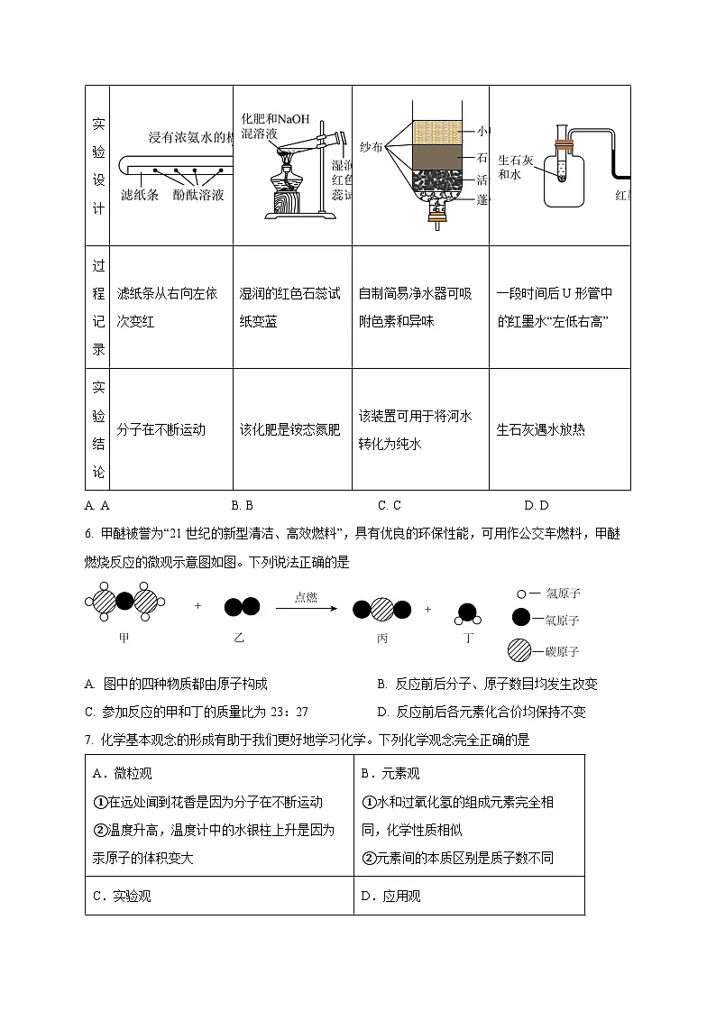 陕西省西安市2025届中考五模化学检测试题（附答案）第2页