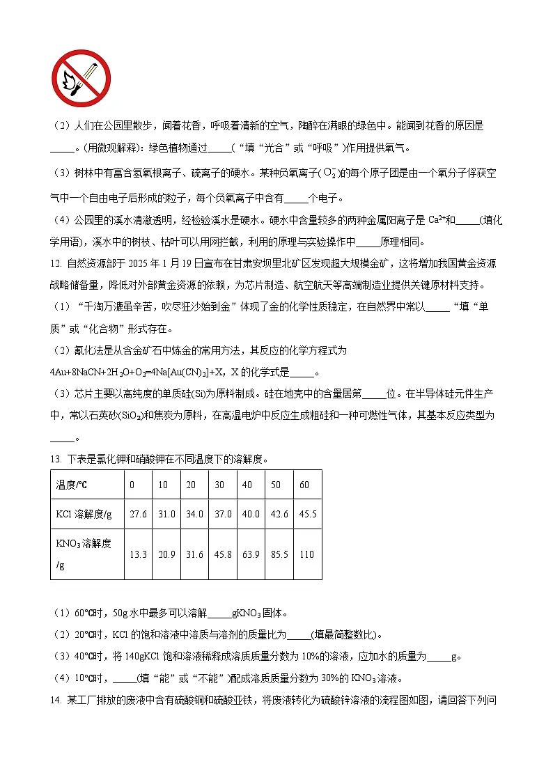 2025年甘肃省白银市中考二模化学试题（原卷版+解析版）第3页