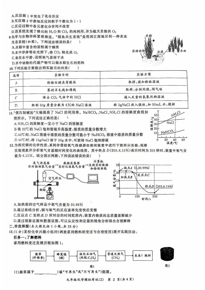 2025年安徽省合肥市新站区中考二模化学试卷（中考模拟）第2页