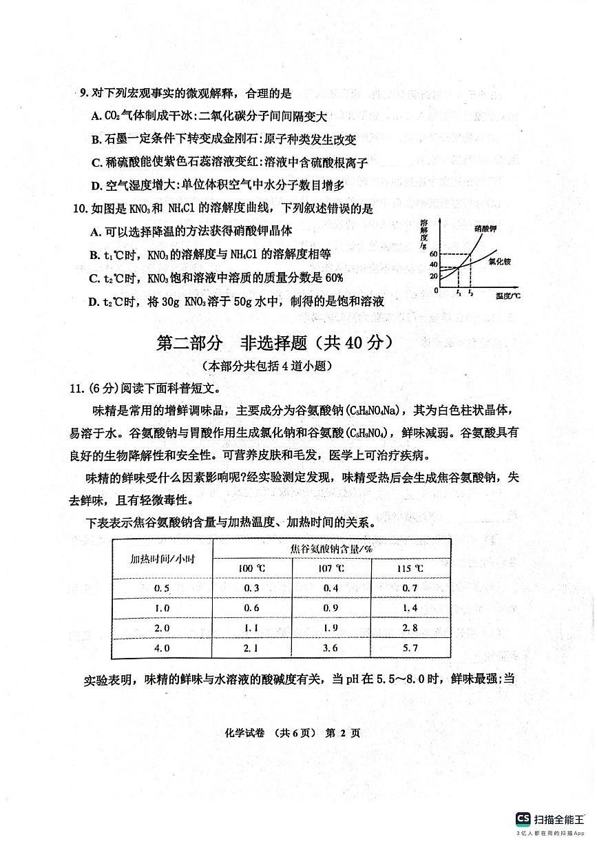2025年辽宁省阜新市细河区中考一模化学试卷（中考模拟）第2页