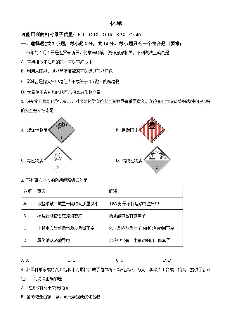 2025年内蒙古呼伦贝尔市扎兰屯市初中学业水平模拟化学试题（中考模拟）第1页