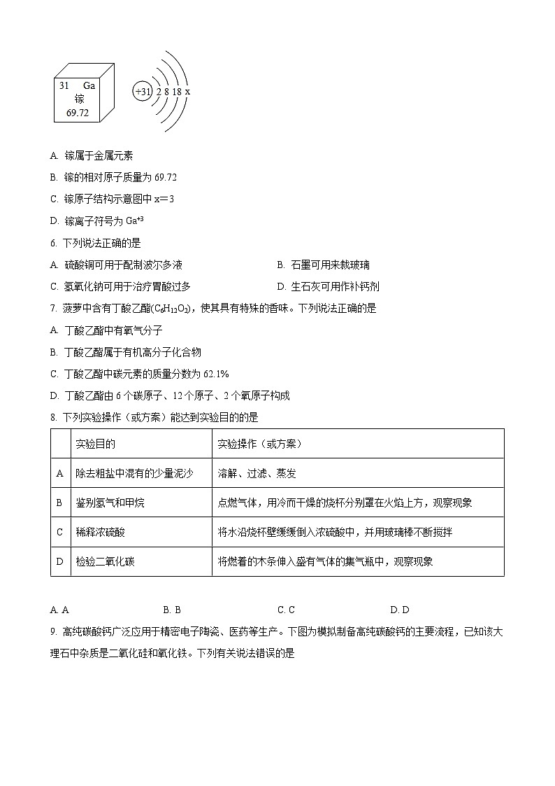 2025年江苏省连云港市外国语学校中考一模化学试题（中考模拟）第2页