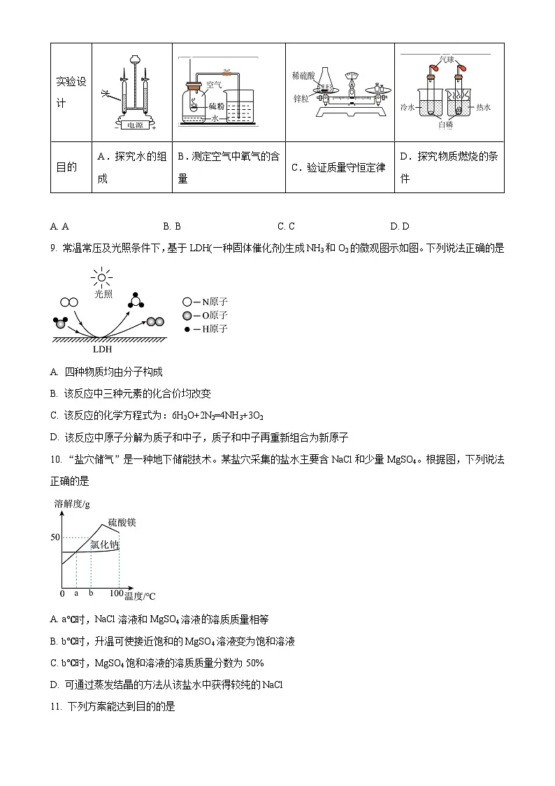 精品解析：2024年广东省深圳市高级体系33校联考中考三模化学试卷（原卷版）第3页