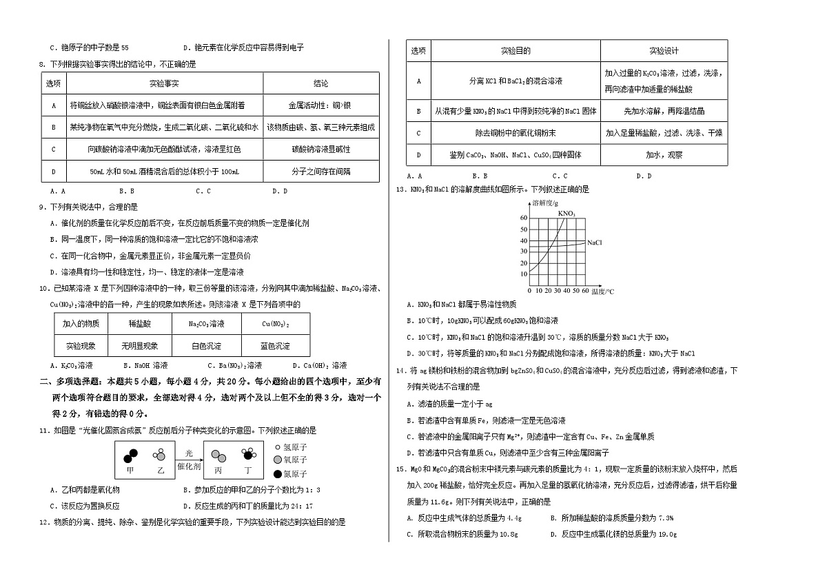 化学（济南卷）（考试版A3）第2页