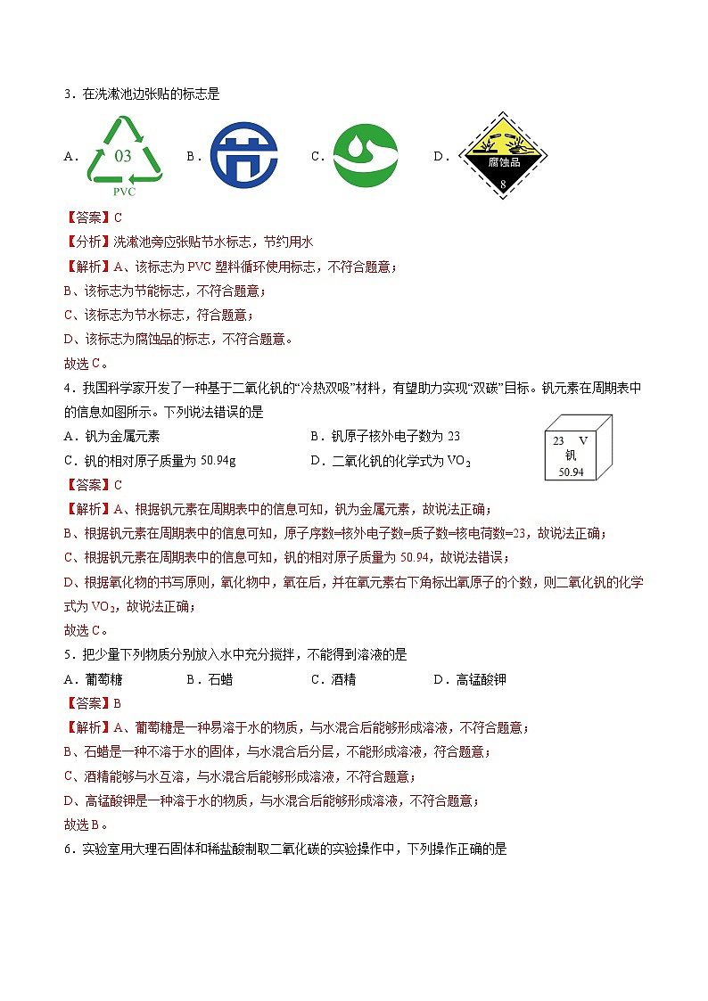 化学（盐城卷）（全解全析）第2页