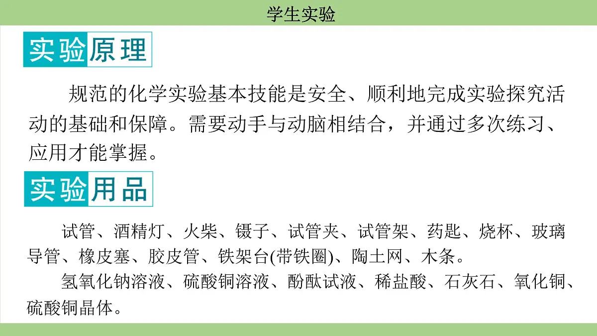 鲁教版（2024）初中化学九年级上册--学生实验 （课件）第3页