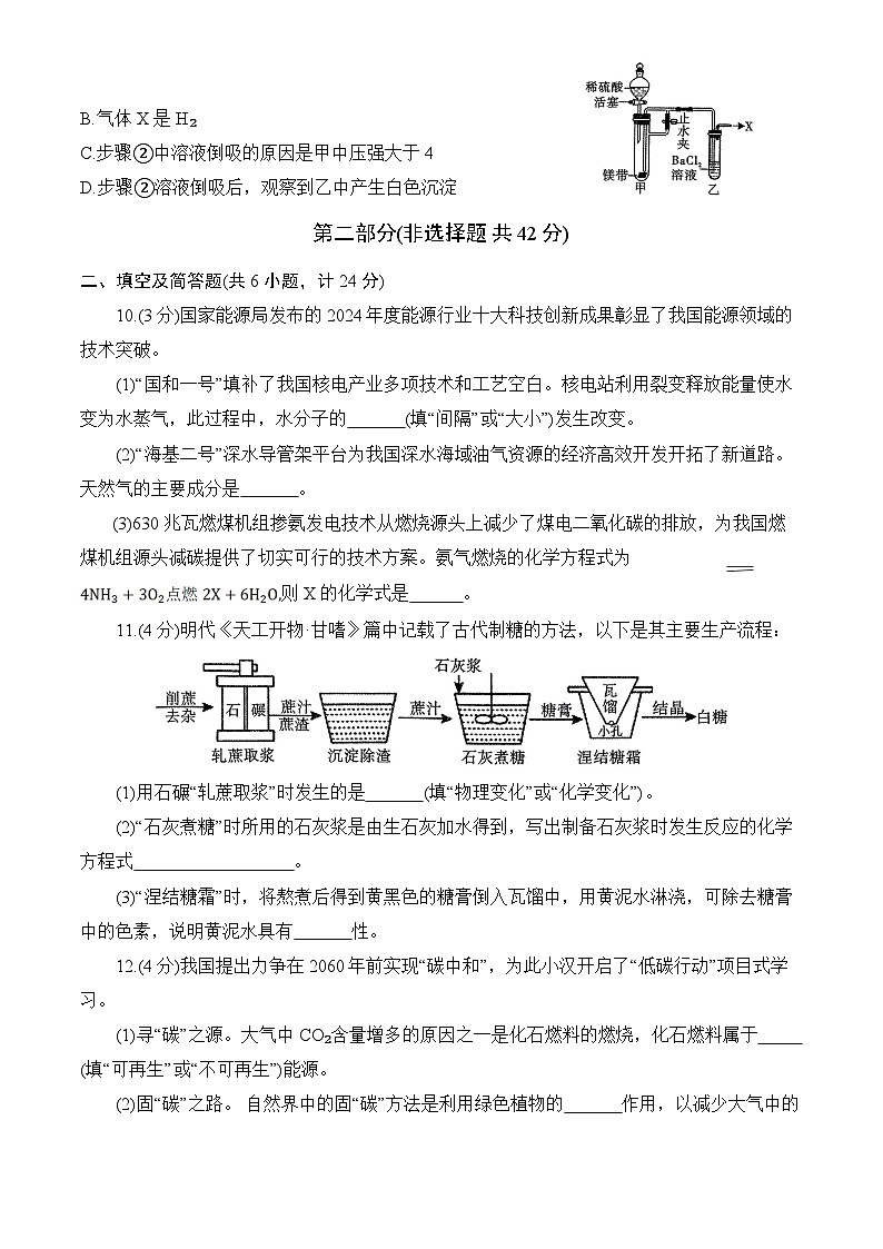 2025年初中学业水平模拟考试化学联考卷（一）第3页