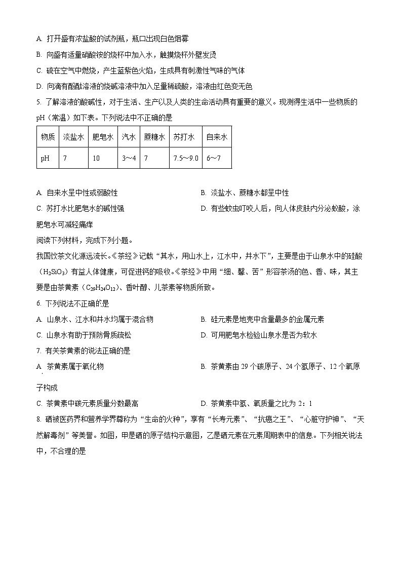 江苏省泰州市靖江市八校联盟2024-2025学年九年级下学期3月月考化学试题（原卷版+解析版）第2页