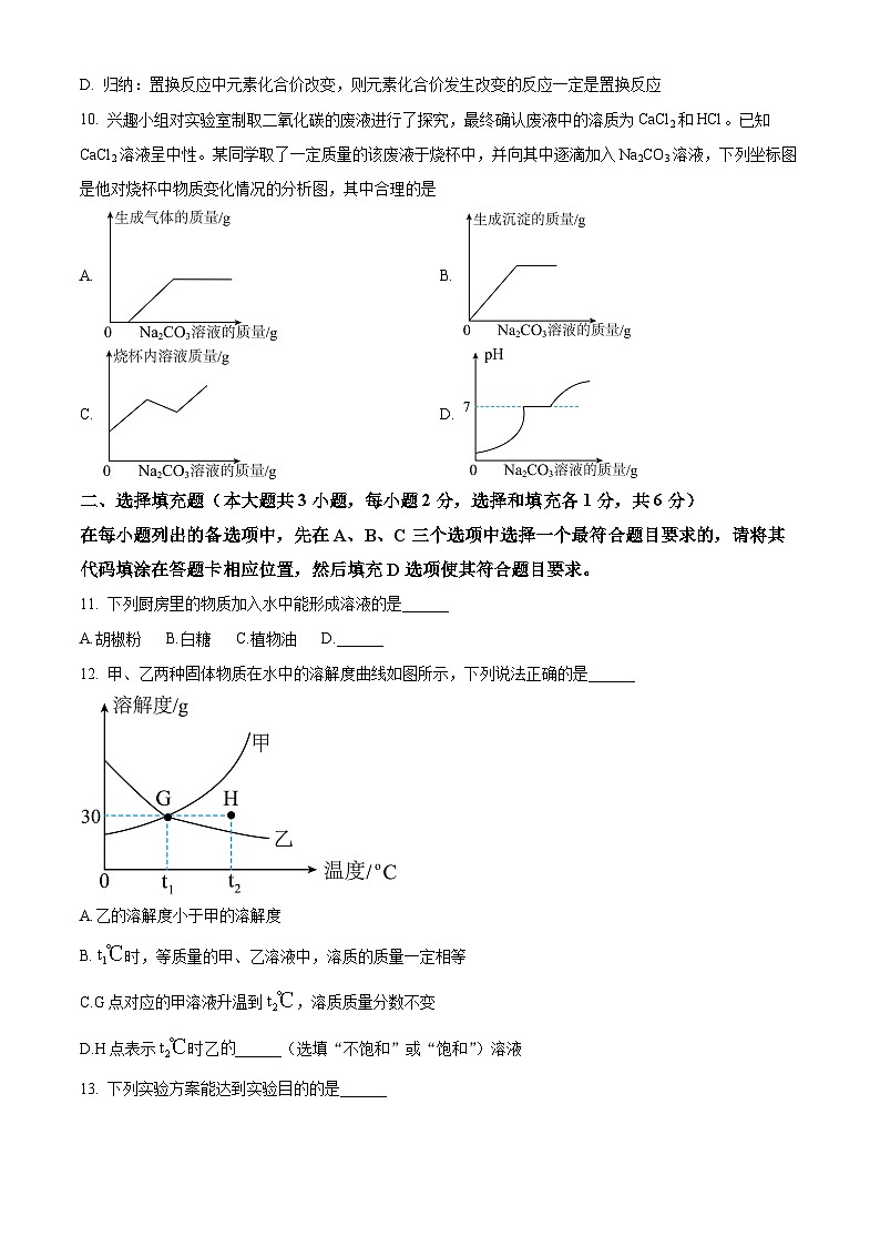 江西省赣州市大余县部分学校2024-2025学年九年级下学期3月联考化学试题（原卷版+解析版）第3页