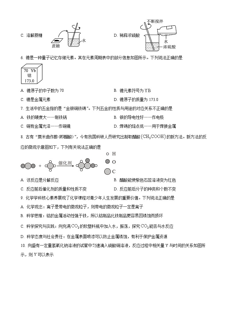 江西省九江市五校2024-2025学年九年级下学期3月联考化学试题（原卷版+解析版）第2页