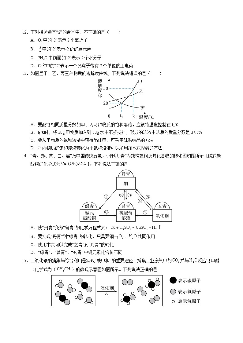 2025年中考押题预测卷：化学（青岛卷）（考试版）第3页