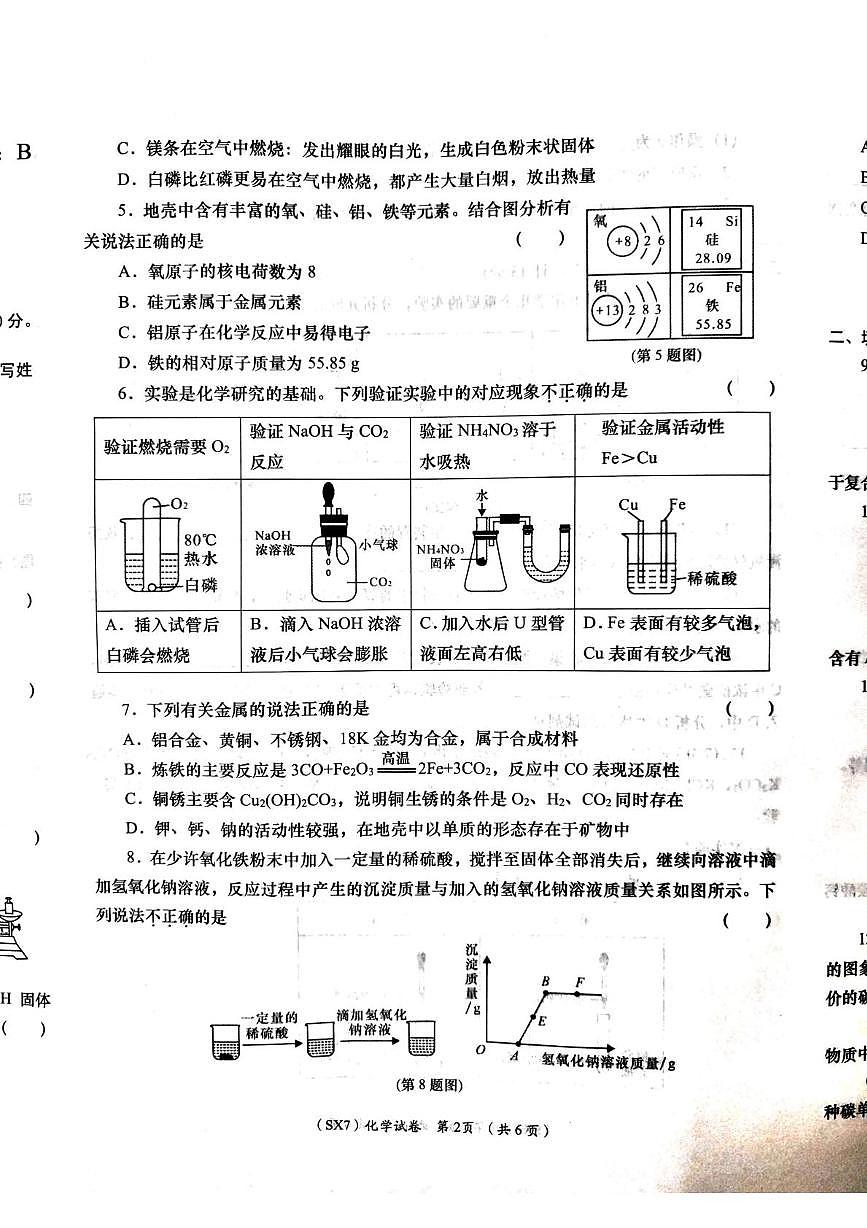 2025年陕西省咸阳市中考二模化学试题（中考模拟）第2页