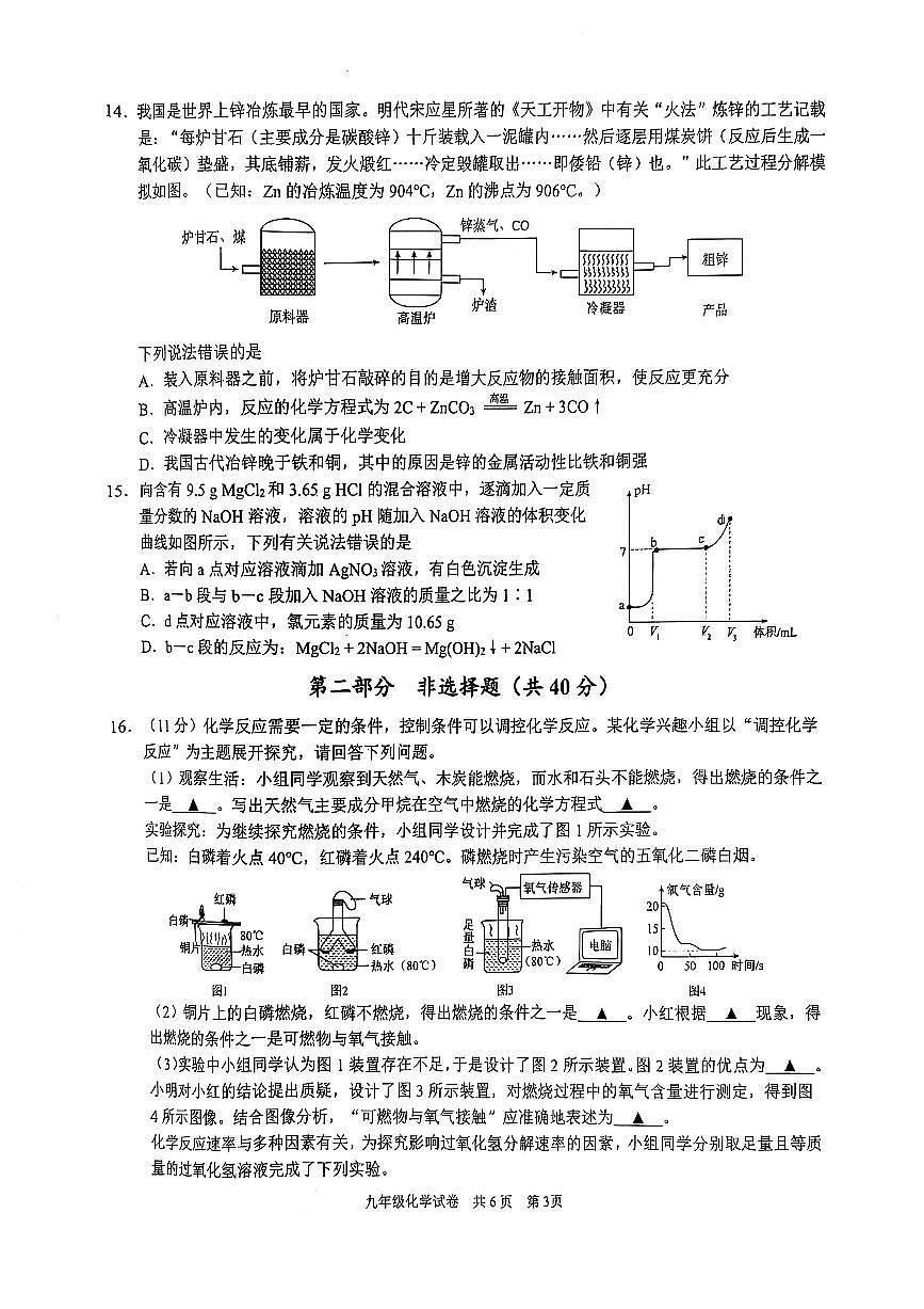2025年江苏省泰州市兴化市中考二模化学试题无答案第3页