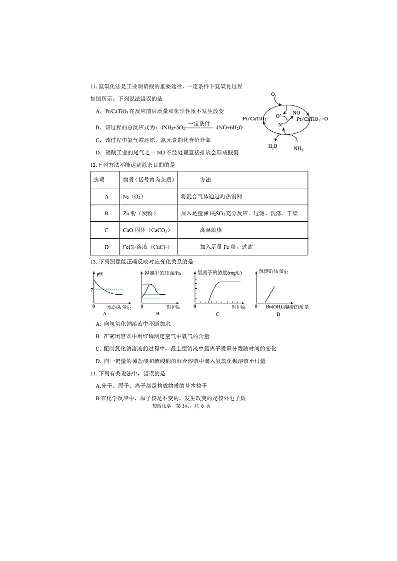 山东省威海乳山市2024-2025学年九年级下学期期中考试（扫描版）化学试题第3页