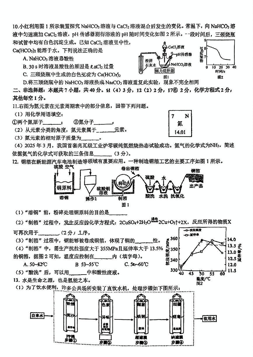 2025年吉林省长春市东北师范大学附属中学明珠学校中考二模化学试卷（中考模拟）第2页