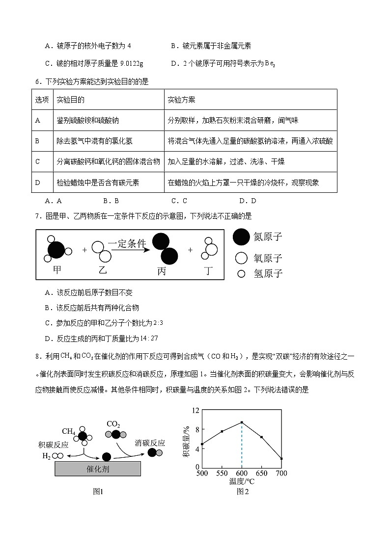 四川省泸州市泸州老窖天府中学2025届中考二模 化学试题第2页