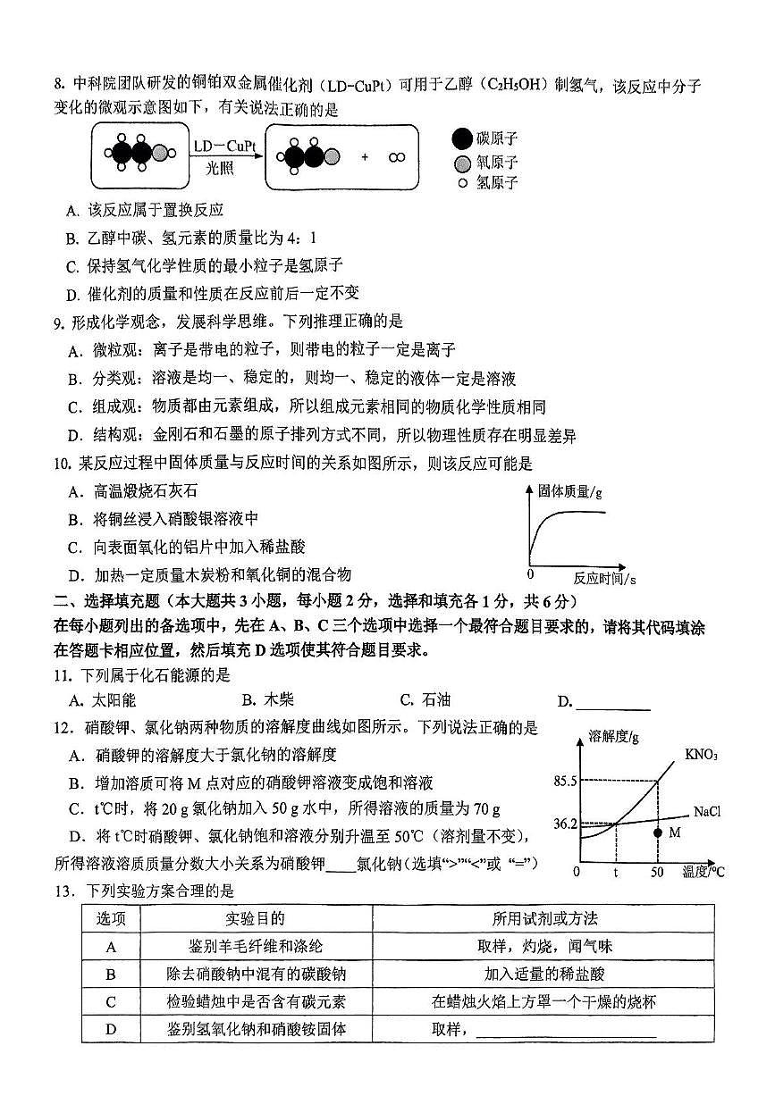 2025年江西省赣州市中考一模化学试题（中考模拟）第2页