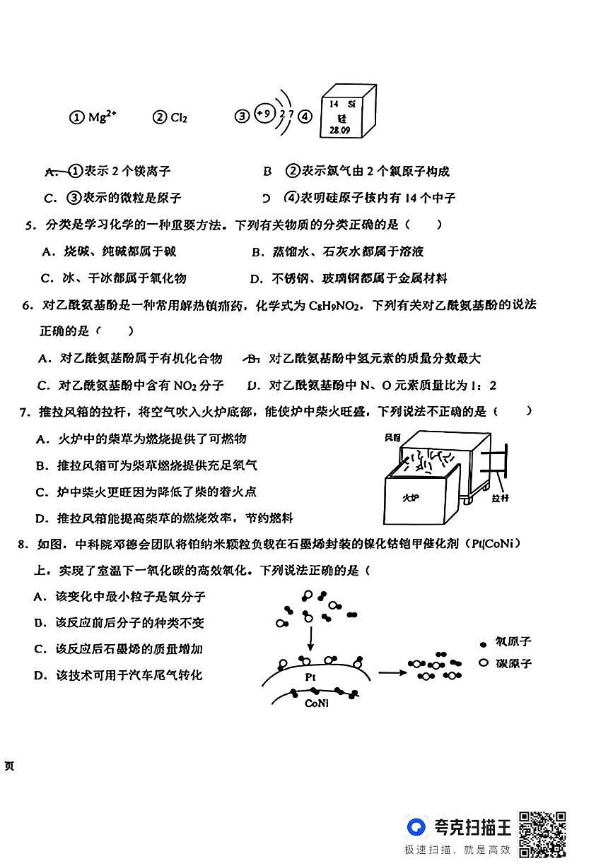 2025年山东省德州市庆云县中考第二次练兵考试化学试题（中考模拟）第2页