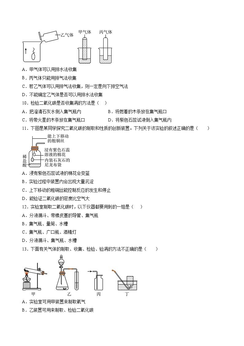 实验活动3 二氧化碳的实验室制取与性质（分层作业）（原卷版）第3页